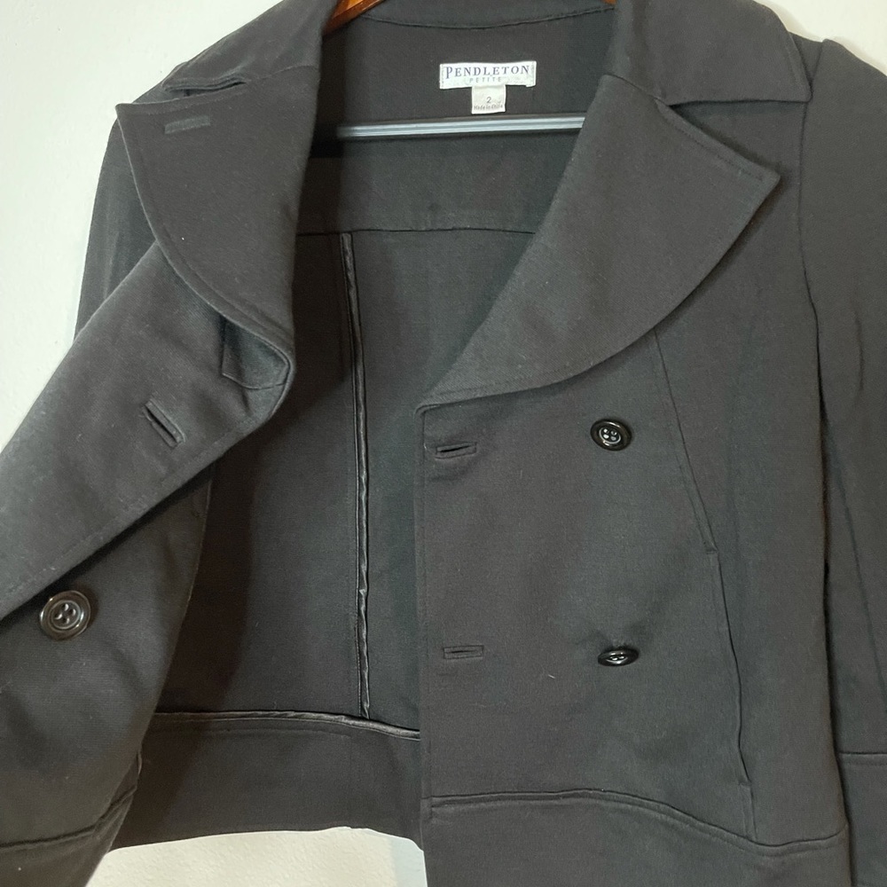 Pendleton Petite Double Breasted Black Blazer Siz… - image 5